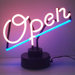 Open Script Neon Sign