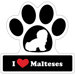 Maltese Paw Car Magnet