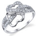 Sterling Silver Heart to Heart Cubic Zirconia Ring