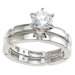.925 Sterling Silver Brilliant Cut Cubic Zirconia Solitaire Engagement Ring Set