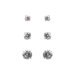 Clear Crystal Multi Shape Trio Earrings