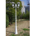Two Light Solar Lamp Post in White
