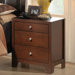Baxton Studio Butler 3 Drawer Nightstand