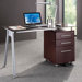 Computer Desk with Side Cabinet in Chocolate