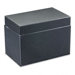 Steel Card File Box with Hinged Lid Holds Approximately 400 4 x 6 Cards, Black                                               