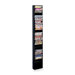 Literature Display Rack, Wall Mount, 9-3/4"x4"x65-1/2", Black