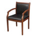 Regent Wood and Leather Guest Side Chair