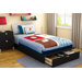 Twin 39" Platform Bed with Drawer in Pure Black