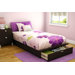 Twin 39" Platform Bed with Drawer in Chocolate