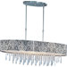 Rapture 14" Nine Light Pendant with Black Shade in Satin Nickel