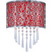 Rapture Two Light Wall Sconce with Red Shade in Satin Nickel