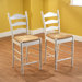 24" Ladder Back Stool in White (Set of 2)