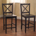 Virginia Cross Back Stool in Black (Set of 2)