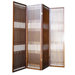 Four Panel Wooden Room Divider in Walnut
