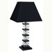 Solid Crystal Square Table Lamp in Black and Clear