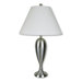 Metal Table Lamp with Curvy Base in Satin Nickel