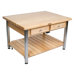 Cucina Americana Prep Table with Wood Top