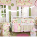 Minky Pink Bubbles 4 Piece Crib Bedding Set
