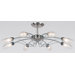 Eight Light Flush Mount in Satin and Polished Chrome