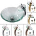 Broken Glass Vessel Sink and Rivera Faucet