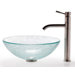 Broken Glass Vessel Sink and Aldo Faucet