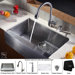 Farmhouse 33" Kitchen Sink with Faucet and Soap Dispenser