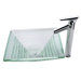Alexandrite Clear Glass Vessel Sink and Decus Bathroom Faucet in Chrome