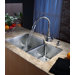 32" Undermount 70/30 Kitchen Sink with 14.9" Faucet and Soap Dispenser in Chrome