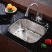Stainless Steel Undermount 23" Single Bowl Kitchen Sink with 14.9" Kitchen Faucet and Soap Dispenser