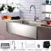 Farmhouse 33" Kitchen Sink with Faucet and Soap Dispenser