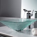 Clear Alexandrite Glass Vessel Sink and Single Hole Faucet with Single Handle