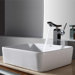 Combo Rectangular Ceramic Sink and Single Hole Faucet with Single Hande