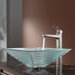 Clear Alexandrite Glass Vessel Sink and Virtus Faucet