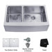 Farmhouse 33" 60/40 Double Bowl Kitchen Sink