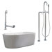 Ventura 67" Apron Tub with Floor Mount Faucet and Lever Handles in Polished Chrome