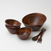 Rubberwood Angle 7 Piece Salad Serving Set