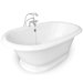 Heritage AcraStone Double Ended Champagne Massage Bath Tub Faucet Package 1 in White