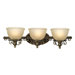 First Lady Southern Dogwood Three Light Bath Vanity in Antique Brass
