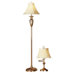 Cut Out Design Two Piece Lamp Set in Old World Brass
