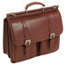 Signorini Leather Double Compartment Laptop Case in Cognac