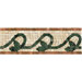 Mosaic Vine Listello Tile Accent in Rust / Green