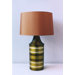 Striped Apollo Table Lamp in Olive with Gold Shade
