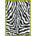 Black & White Zebra Glam Citrus Green Rug