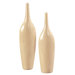 Crosshatch Detail Ceramic 21" and 24" Tall Vase in Cream Glaze  (Set of 2)