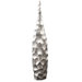 Hammered Bright Silver Leaf 42" Tall Vase