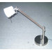 Adjustable Desk Lamp in Polished Steel and Frost Glass