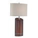 Elda One Light Table Lamp in Polished Steel/Dark Walnut