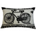 Match Co 13" x 20" Pillow with Ecru / Black Bicycle Print