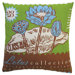 Postage Cotton Lotus Print Pillow
