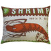 Postage Cotton Shrimp Print Pillow